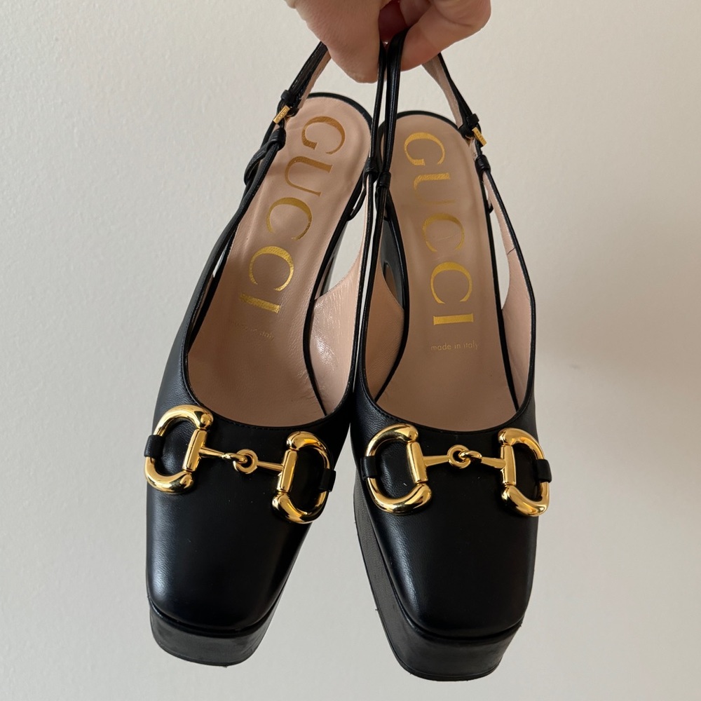 Gucci 120mm platform leather pumps